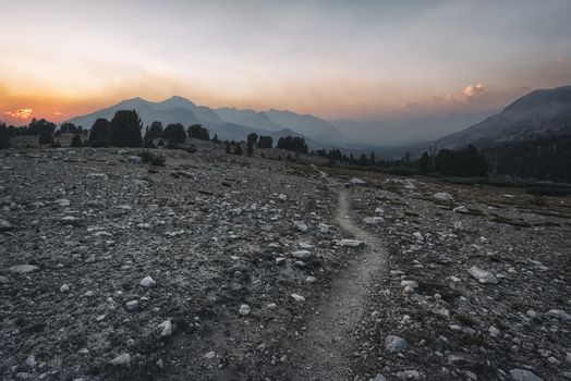 Mountain landscape in the Sierra Nevada mountains, California