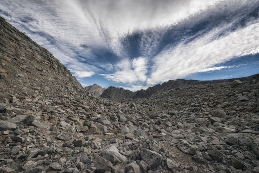 Mountain landscape in the Sierra Nevada mountains, California