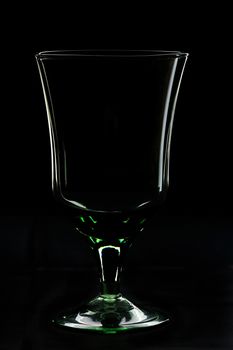 silhouette of glass on a black background