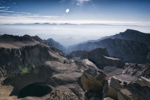 Mountain landscape in the Sierra Nevada mountains, California