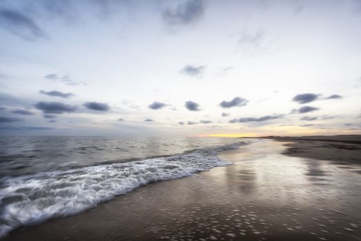 Photograph shows a coastal landscape in Rhode Island