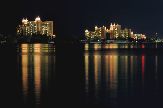 Atlantis Hotel in Nassau Bahamas at night