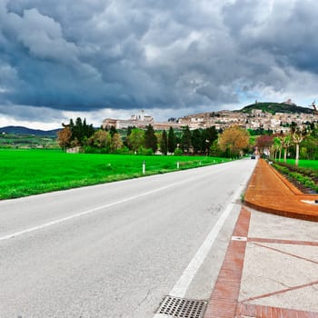 Strait Road to the Italian City of Assisi