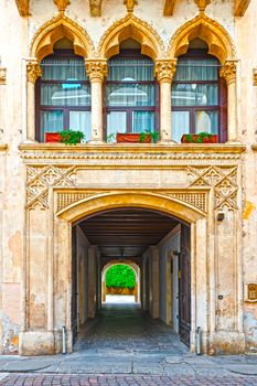 Balcony above the Gateway in the Italian City of Vicenza