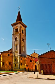 Medieval Church in the Small Town in Piedmont, italy