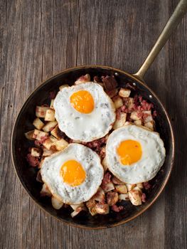 close up of rustic corned beef hash