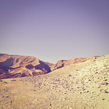 Rocky Hills of the Negev Desert in Israel, Instagram Effect