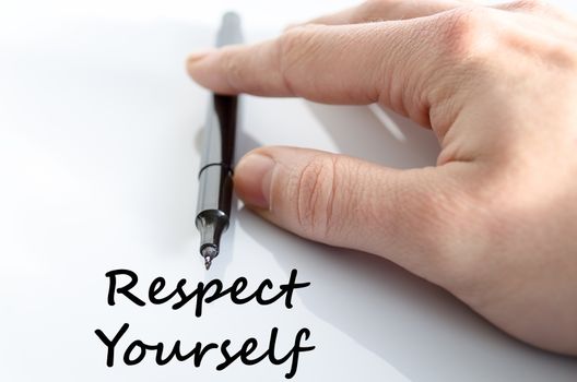 Respect yourself text concept isolated over white background