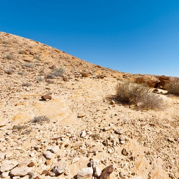 Big Stones of Grand Crater in Negev Desert, Israel