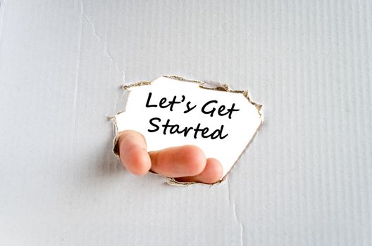 Let's get started text concept isolated over white background