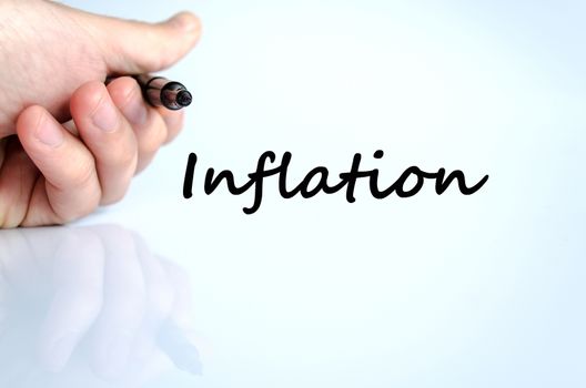 Inflation text concept isolated over white background