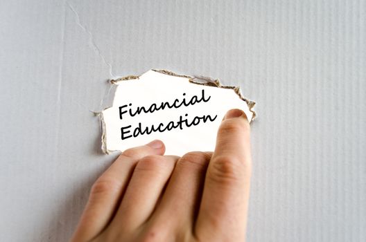 Financial education text concept isolated over white background