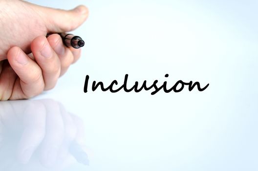 Inclusion text concept isolated over white background