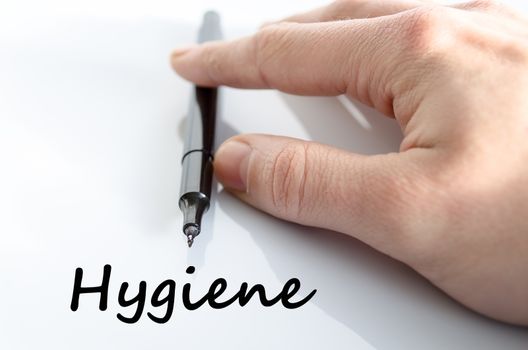 Hygiene text concept isolated over white background