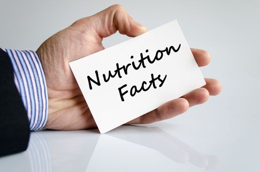 Nutrition facts text concept isolated over white background