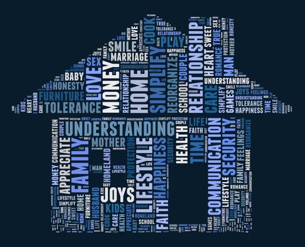 Home and family word cloud concept