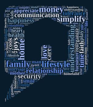 Home and family word cloud concept