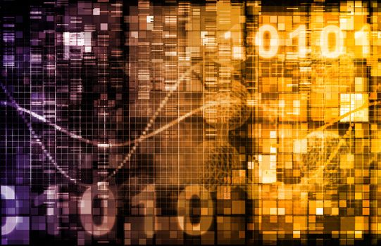 Digital Image Background with Binary Code Technology