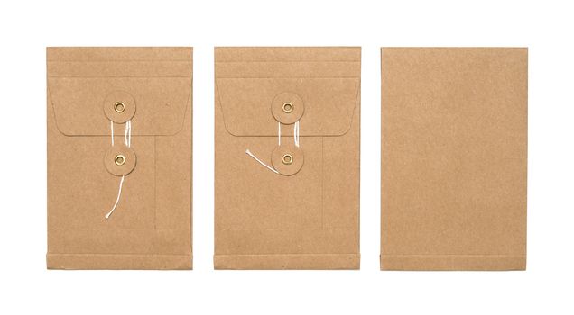 brown envelope isolated on the white background