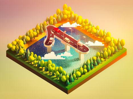 Isometric island transportation, road is number one