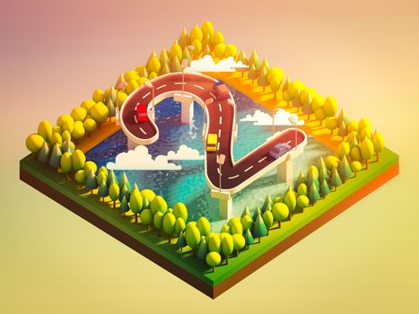 Isometric island transportation, road is number two
