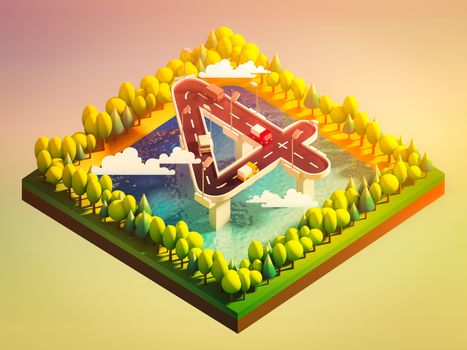 Isometric island transportation, road is number four