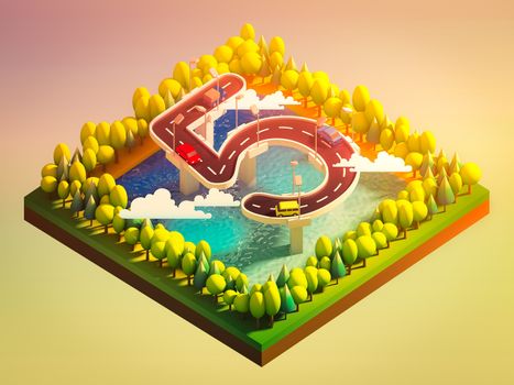 Isometric island transportation, road is number five