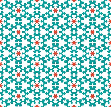 winter background or textile pattern with stylized emerald green snowflakes