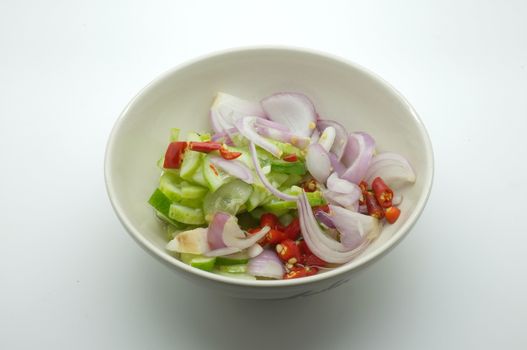 Acar, Ajat, Islamic salad, Vinegar pickled vegetable for grilled pork satay