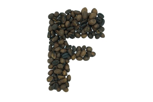 Creative alphabet from coffee bean