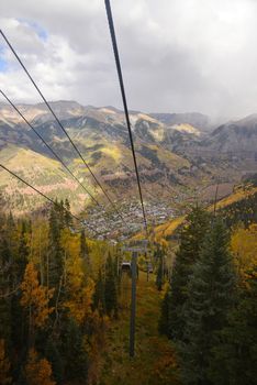 telluride with fall foliage