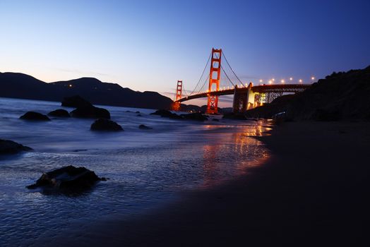 golden gate bridge from marshall beach