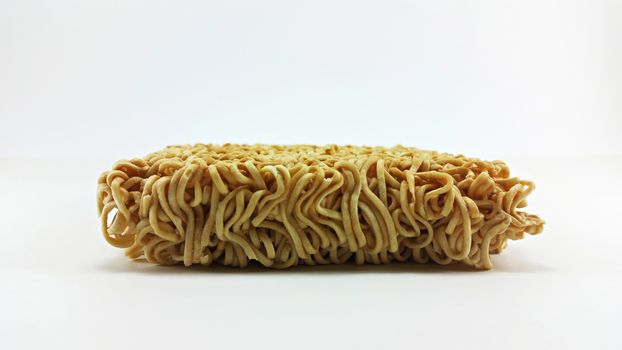 instant noodle in plane vision in white background