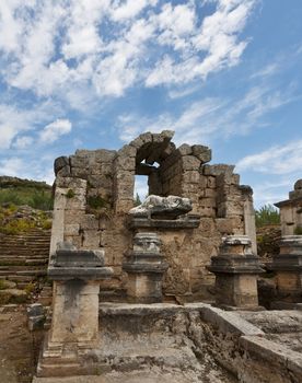 Nymphaeum for spring supplying water to the ancient city of Perga