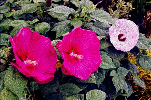 oil painted flowers