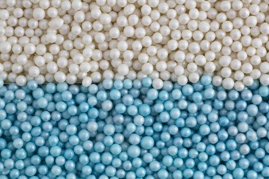 Blue and white round cookie decoration background.