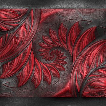 Luxury background with embossed fractal pattern on leather