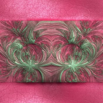 Luxury background with embossed fractal pattern on leather