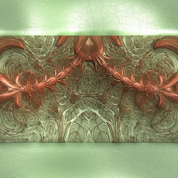 Luxury background with embossed fractal pattern on leather