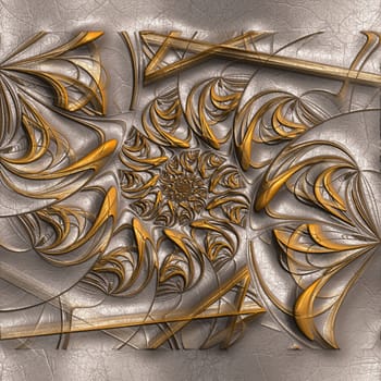 Luxury background with embossed fractal pattern on leather