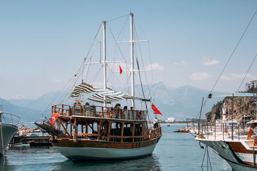 Coast Antalya Turkey Kaleici, the promenade. Marina Antalya