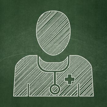 Healthcare concept: Doctor icon on Green chalkboard background