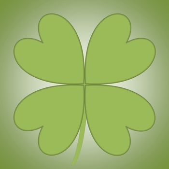 Four leaves clover in green color background