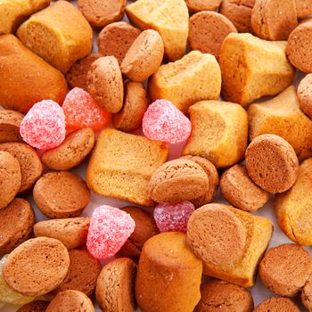 Typical dutch sweets: pepernoten (ginger nuts) for Sinterklaas; celebration at 5 december in the Netherlands in closeup