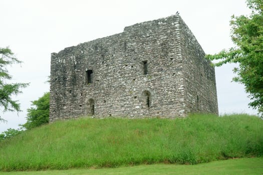 Lydford Castle, Devon UK, built circa 1195 and originally built as a PRISON. A site of historic interest..