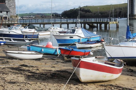 Boats at rest.

Pleasure boats at rest and anchor on the river Tamar, Saltash, Cornwall UK.