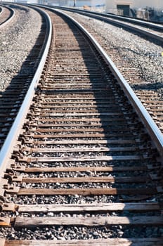 A curve at the train tracks near SLC