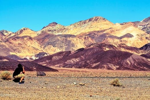 At Death Valley national park, USA with blue sky in summer