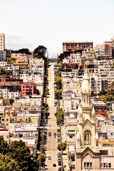 road and buildings at San Francisco, California, USA