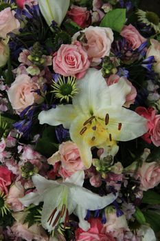 White tiger lily in a bridal arrangement